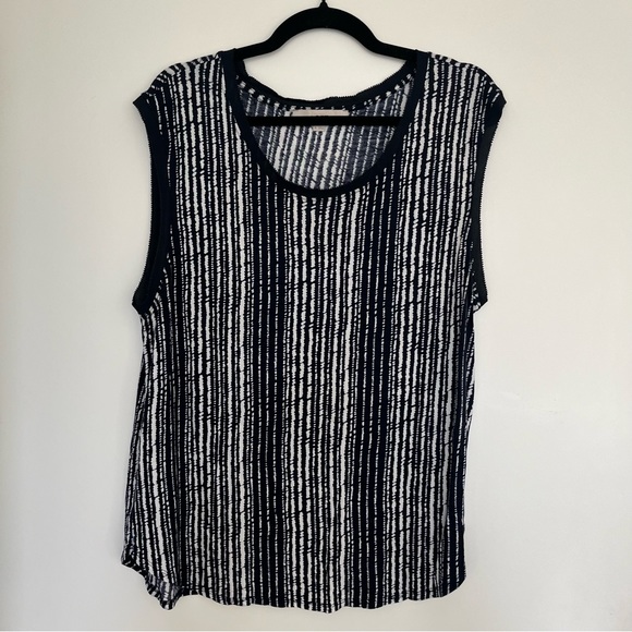 Ann Taylor Loft Sleeveless Top Size XL Black and White - Picture 1 of 7